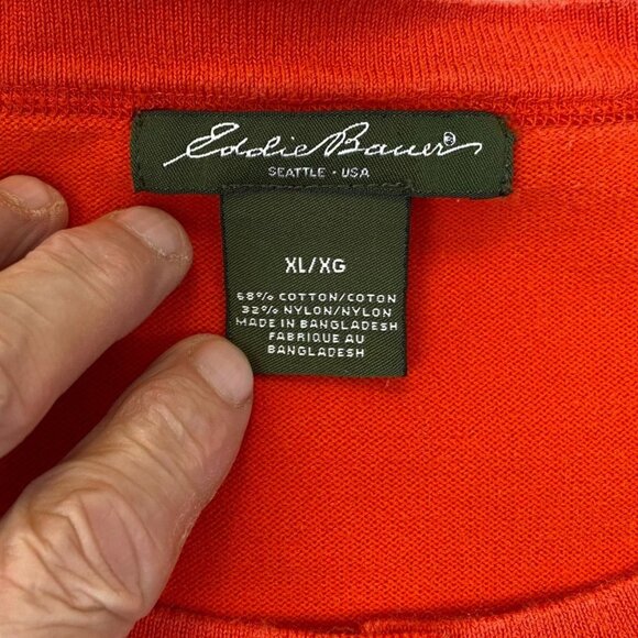 Eddie Bauer Womens Cardigan XL Button Front Sweateer Knit Casual Orange - Picture 5 of 10